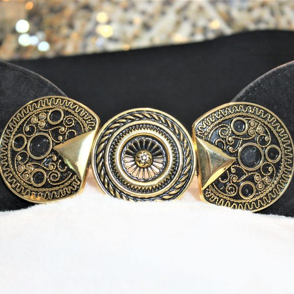 ⭐?1980\'s Coin Western Boho~Vintage~Omega~Leather~Metal~ Belt 25\